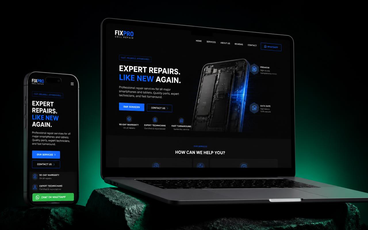 Landing page criada para MasterCell Areal